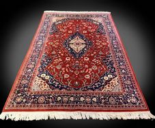 Exquisite Vintage Keshan Persian Hand Knotted Rug