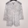 Frank Lyman White Grey See Through Open Mesh 3/4 Sleeve Blouse Top 14UK/42EU Image 6