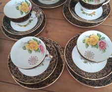 ,5 vintage china trios imperial china