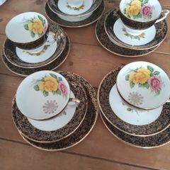 ,5 vintage china trios imperial china
