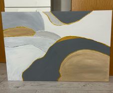 Large grey abstract painting