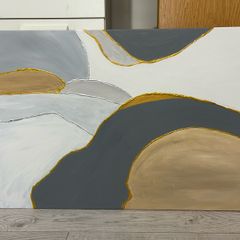 Large grey abstract painting