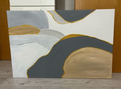 Large grey abstract painting