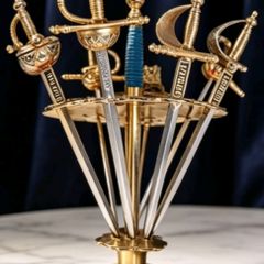 Vintage Spanish Toledo Cocktail Sword Pick Set  8 Miniature Swords