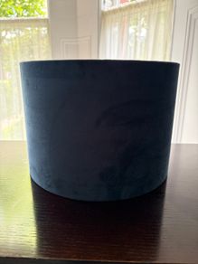 Blue velvet lamp shade