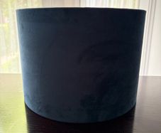 Blue velvet lamp shade