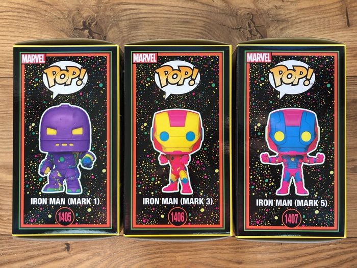 Funko Iron Man Blacklight Bundle (3 Pops)