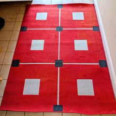 Red Geometric Area Rug 230 x 160