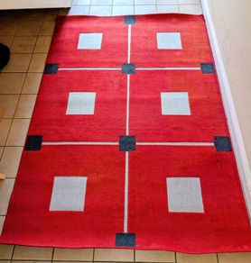 Red Geometric Area Rug 230 x 160