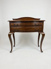 Early 20th Century Bow Fronted Side Table with Gallery