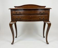 Early 20th Century Bow Fronted Side Table with Gallery