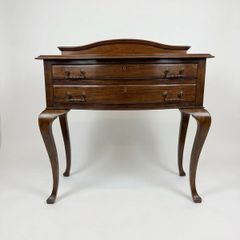 Early 20th Century Bow Fronted Side Table with Gallery
