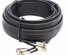 Satellites 10 m Twin Satellite Shotgun Cable Extension Kit with Premium Fitted Compression F Connectors for Sky q HD and Freesat - Black (10M, BLACK)