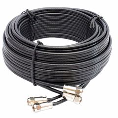 Satellites 10 m Twin Satellite Shotgun Cable Extension Kit with Premium Fitted Compression F Connectors for Sky q HD and Freesat - Black (10M, BLACK)