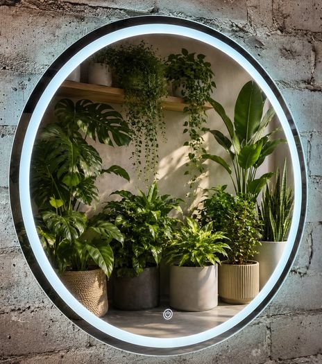 LED Bathroom Mirror Round 120cm Bluetooth Speakers