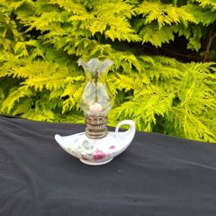Rose ceramic miniature oil lamp postage possible