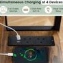 c shaped side table, sofa table with Charging Station, Adjustable Height, c table end table with Storage Space for Living Room, Bedroom, Small Space, Rustic Brown Image 4