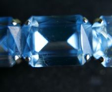 Vintage Blue Art Deco Aquamarine Bar Brooch