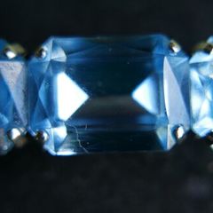 Vintage Blue Art Deco Aquamarine Bar Brooch