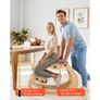 Ergonomic Kneeling Chair, Wooden Posture Knee Chair with Adjustable Thick Foam Cushions & Solid Wood Frame, Adjustable Height, Relief for Neck or Back Pain for Home, Office or Meditation, Gray Image 7