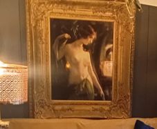 Large Print In Solid Wood  Gold Frame