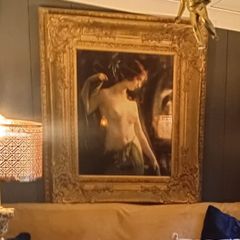 Large Print In Solid Wood  Gold Frame