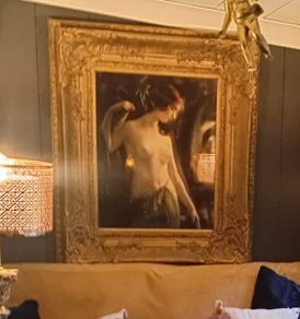 Large Print In Solid Wood  Gold Frame