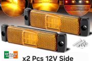 x2 Pcs12V LED Amber Orange Side Marker Board Lights Trailer Truck Van Bus Camper