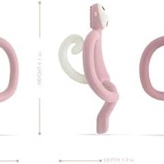 Matchstick Monkey Teething Toy and Gel Applicator Pink
