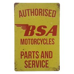 BSA Parts and Service Retro Style Tin Metal Sign