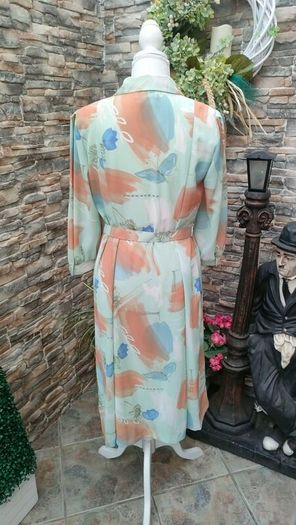 vintage 80s 90s floral midi shirt dress size small Made in Ireland
