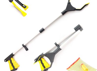 32inches Litter Picker Grabber Stick Foldable Reach Grabber with 360 Rotating Head and Magnetic Claw Light Weight Aluminium Reaching Aid Perfect Litter Pickers for Adults