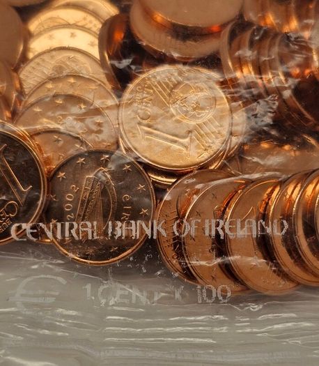 Ireland 2002 1 Cent Coin Mint Bag 100 Coins Sealed