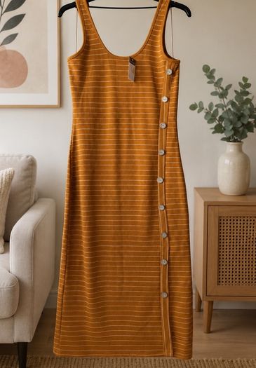 dress bnwt size 14 striped button detail sleeveless dress primark