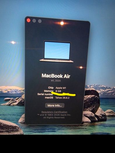 macbook Air m1 space gray (no scratches, battery health 95%)