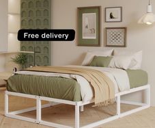 King Size Bed Frame 36cm High with Steel Slats Support