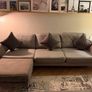 4 Seater Grey/houndstooth Sofa with footstool Image 2