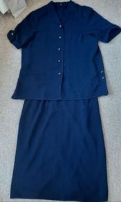 Vintage Ladies Navy Skirt & Top