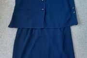 Vintage Ladies Navy Skirt &amp; Top