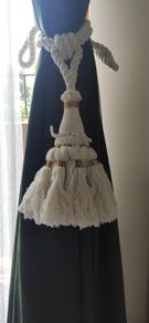 Large Chunky Vintage Curtain Tassel Tiebacks Pair - 23"