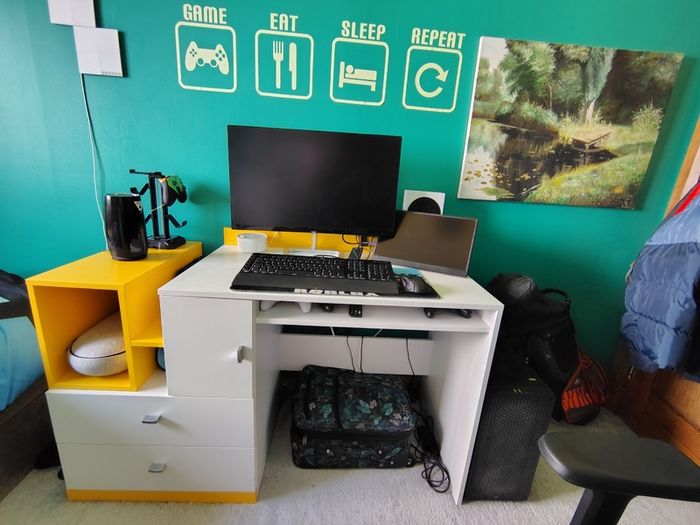 3 piece set: Computer desk +wall cabinet +chest of drawers combo!!