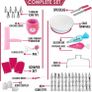 200 PCs Cake Decorating Kit with Cake Turntable- Cake Leveler- 55 Numbered Piping Tips & Nozzles with Pattern Chart & E-Book Image 2