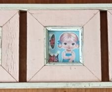 Pink Rustic Collage Frame for 5 Photos or Prints