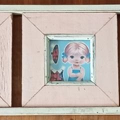 Pink Rustic Collage Frame for 5 Photos or Prints