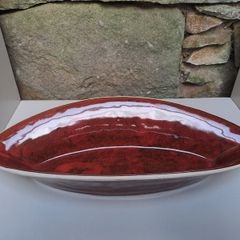 Red glazed bowl oval
