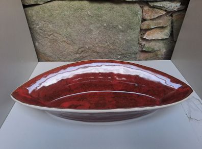 Red glazed bowl oval