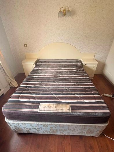 Double Bed base, mattress, headboard and lockers