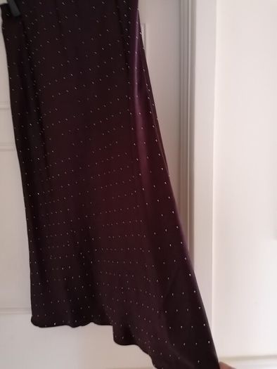 Women's Gallery Plum Satin Skirt NWT