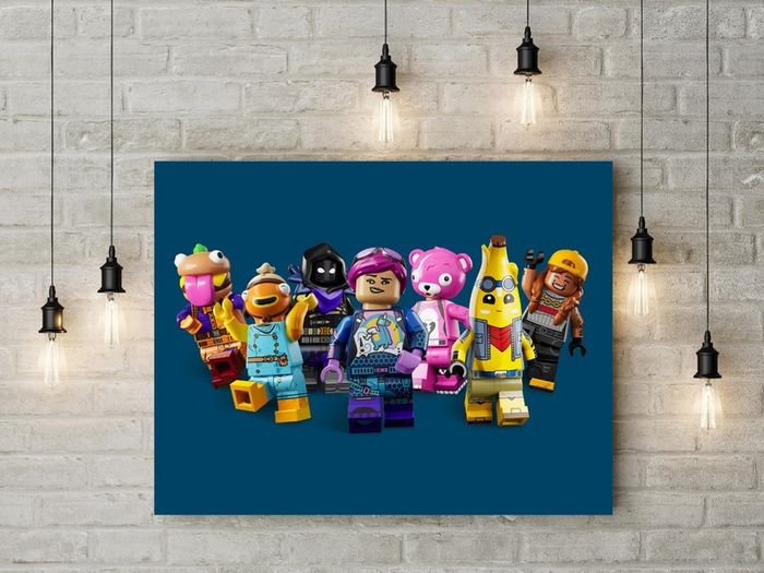 Fortnite x Lego printed Wall picture foamex board printed picture on it wall board wall decor wall art picture