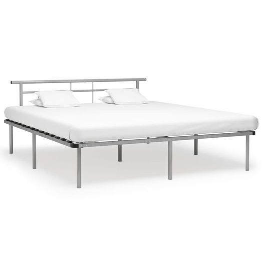 Bed Frame Grey Metal 180x200 cm
